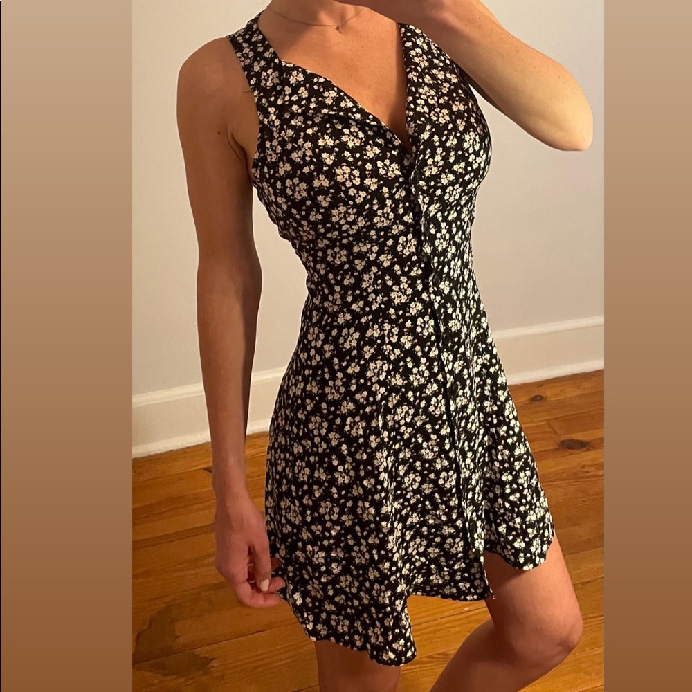 Floral Print Button-up Mini Dress